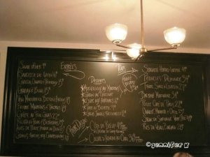 menu at Liverpool House